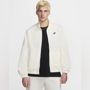 [Nike] Club Knit Full Zip Stand Collar Relaxed Midweight Jacket White Men’s XL